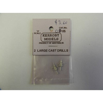 KERROBY MODELS, CAT. No. OD 65, 2 LARGE CAST DRILLS, O SCALE